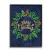 Stupell Industries Playful Red Holly Holiday Wreath Festive Merry Christmas by Linda Birtel - Graphic Art on Canvas in Blue/Green | Wayfair