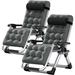 JTANGL 2 Pack Zero Gravity Chair, Adjustable Reclining Lounge Chair w/ Cushion, Headrest, Cup Holder in Gray/Black/Brown | Wayfair