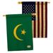 Breeze Decor Home Decor 2-Sided Polyester 3'3 x 2'3 ft. House Flag in Brown/Green/Yellow | 40 H x 28 W in | Wayfair