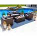 Latitude Run® Sorrento 4 Piece Rattan Sofa Seating Group w/ Cushions Synthetic Wicker/All - Weather Wicker/Wicker/Rattan in Brown | Outdoor Furniture | Wayfair