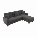 Bush Furniture Stockton 102W Sectional Couch with Reversible Chaise Lounge in Charcoal Gray Herringbone - Bush Business Furniture SNY102SCGH-03K