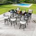 Wildon Home® Abroms Square 6 - Person 31" Long Bar Height Outdoor Dining Set w/ Cushions Glass in Black | 31 W x 31 D in | Wayfair