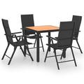 Latitude Run® 5 Piece Garden Outdoor Dining Set Wood/Wicker/Rattan in Black | 31.1 W x 31.1 D in | Wayfair 58E5D0F732834C9E8FEB5F4CB038249A