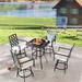 Winston Porter Akshith 4- Person 31.5" Long Bar Height Outdoor Dining Set w/ Cushions Metal in Black | 40 H x 31.5 W x 31.5 D in | Wayfair