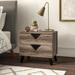 Mercury Row® Elkin 2 - Drawer Nightstand in Light Brown Wood in Brown/Gray | 21.57 H x 23.62 W x 15.67 D in | Wayfair