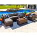 Latitude Run® Centralmont Wicker/Rattan 6 - Person Seating Group w/ Cushions Synthetic Wicker/All - Weather Wicker/Wicker/Rattan in Brown | Outdoor Furniture | Wayfair