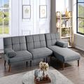 Gray Sectional - Corrigan Studio® Ashmi 101" Wide Linen Left Hand Facing Sofa & Chaise Linen | 31 H x 101 W x 62 D in | Wayfair