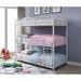 Isabelle & Max™ Triple Metal Twin Bunk Bed In Gunmetal Finish Metal in White | 74 H x 42 W x 79 D in | Wayfair 2D617F19AD25415C8EC2DB035A5EB3C5