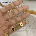 HangZhi-Collier pendentif vintage coréen goutte d'eau étoile ours rond collier nar document