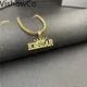 VishowCo – collier avec nom personnalisé chaîne en acier inoxydable boîte avec nom personnalisé