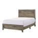 Full Size Wooden Bed with Panel Design Headboard, Rustic Brown