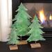 Set of Three Metal Christmas Trees - 17''W x 3¼''D x 28''H