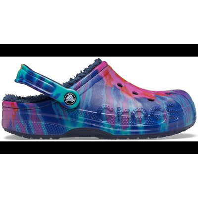 Crocs Multi / Navy Baya Lined Tie-Dye Graphic Clog Shoes
