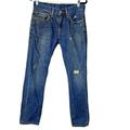 Levi's Jeans | Levi's 511 Distressed Destroyed Dark Wash Denim Straight Leg Jeans Men's 31x32 | Color: Blue | Size: 31