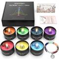Inspireyes Chakra Candles with Premium Crystal and Healing Stones, Luxury Meditation Scented Candles Gift Set for Women, Stress Relief Spiritual Healing Candles for Yoga, Aromatherapy