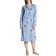 Calida Women's Cosy Cotton Nights Shirt, Clear Blue Print, X-Small