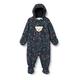 Steiff Unisex_Baby mit süßer Teddybärapplikation Snowsuit, Navy, 6-9 Months