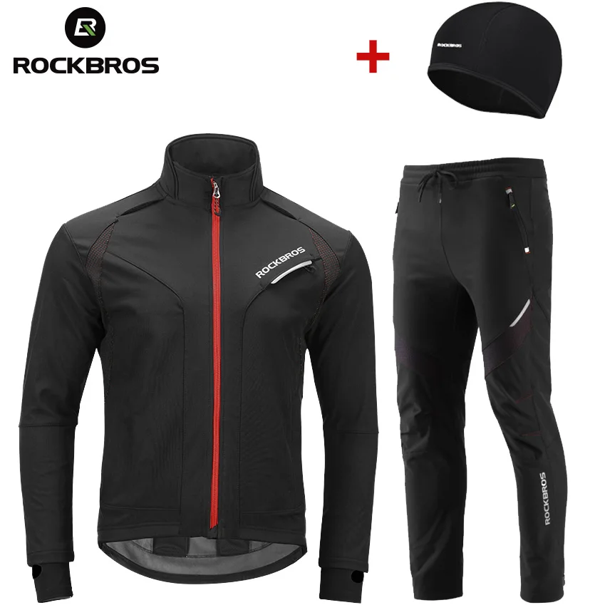 ROCKBROS hiver combinaison de cyclisme thermique chaud vélo vestes pantalons ensembles femmes hommes imperméable coupe-vent en plein air vélo sport ensemble