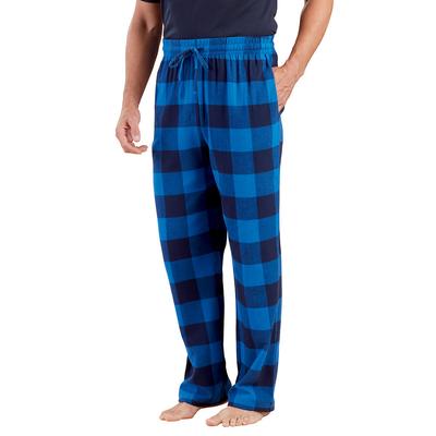 Men's Flannel Pant (Size XXXL) Buffalo Plaid-Blue, Cotton