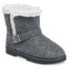 GaaHuu Faux Wool Ankle Boot With Buckle - Womens 7 Grey Boot Medium