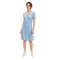 TOM TAILOR Damen Kleid in Wickeloptik 1032059, 29526 - Blue Minimal Design, 44