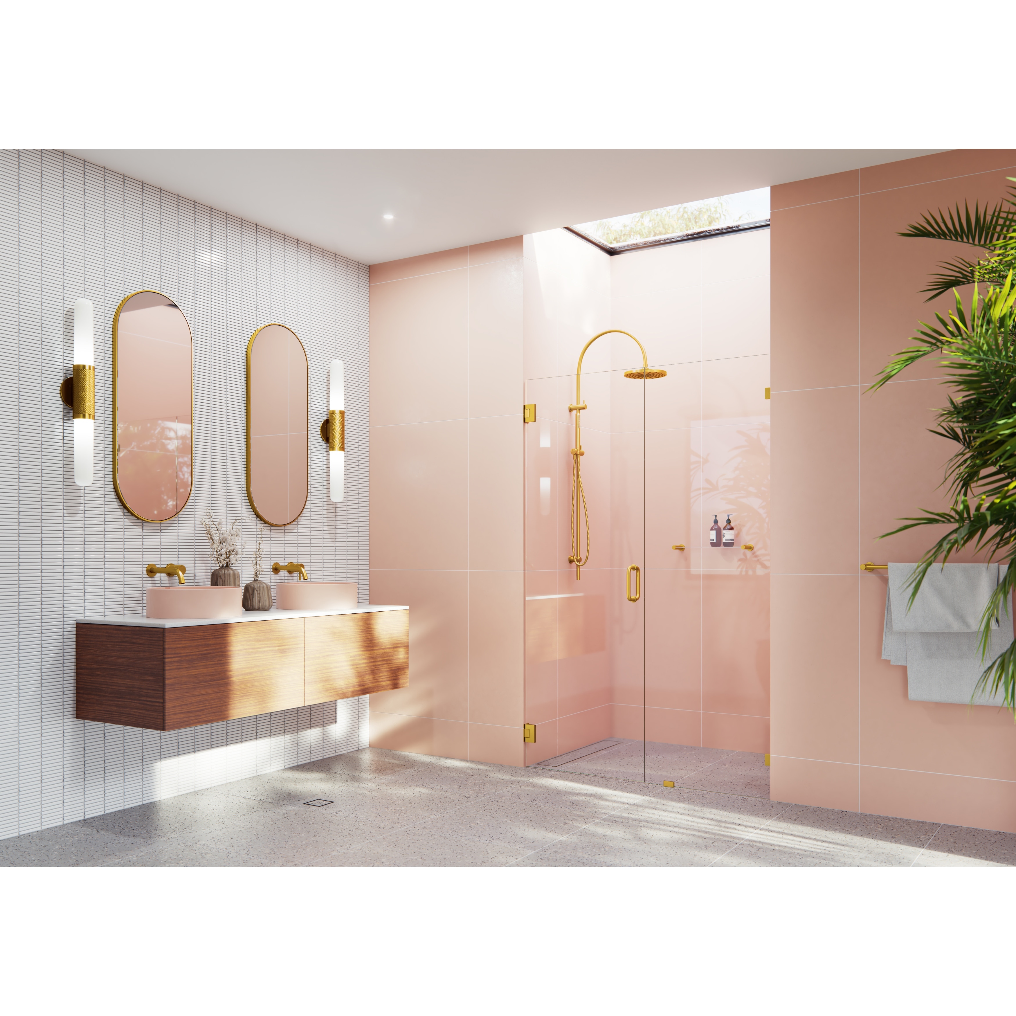 Glass Warehouse 78" x 46" Frameless Shower Door - Wall Hinge