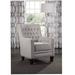 Grafton Home Samantha Diamond Button Tufted Armchair with Nail Trim