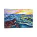 East Urban Home Turtle At Sea by Kim Winberry - Wrapped Canvas Gallery-Wrapped Canvas Giclée Canvas | 8" H x 12" W x 0.75" D | Wayfair