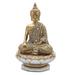 Bungalow Rose Buddha on Lotus Seat Figurine Resin in Gray/Yellow | 6 H x 3.5 W x 3.5 D in | Wayfair 2F1F84D270F54058857BFE0187930383