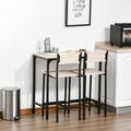 Ebern Designs Sedley 3 Piece Counter Height Dining Set Wood/Metal in Brown/White | Wayfair 0808CCD2E994437AA697E71F59A44F85