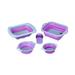 Purplechef 10 Pcs Collapsible Kitchen Over The Sink Strainer, Colander, Mixing Bowl, Cutting Board, Measuring Cups Set in Indigo | Wayfair