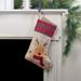 Northlight Seasonal 19" Burlap Plaid Whimsical Reindeer Waiving Christmas Stocking Polyester in Brown/Red | 19 H x 10 W in | Wayfair