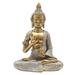 Bungalow Rose Jacqualynn Thai Buddha in Teaching Pose Figurine Resin in Gray/Yellow | 8.5 H x 4.5 W x 4 D in | Wayfair