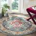 Blue/Pink 108 x 0.45 in Area Rug - Bungalow Rose Isabea Oriental Light Blue/Fuchsia Area Rug | 108 W x 0.45 D in | Wayfair