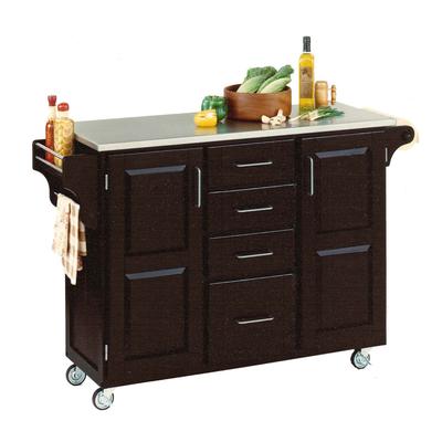 Large Black Finish Create a Cart with Stainless Steel Top by Homestyles in Black Stainless Steel