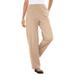 Plus Size Women's 7-Day Knit Ribbed Straight Leg Pant by Woman Within in New Khaki (Size 1X)