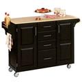 Large Black Finish Create a Cart with Wood Top by Homestyles in Black Wood