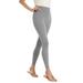 Plus Size Women's Stretch Cotton Legging by Woman Within in Medium Heather Grey (Size S)