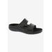 Wide Width Women's Cruize Footbed Sandal by Drew in Black Leather (Size 5 1/2 W)