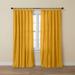 Wide Width Poly Cotton Canvas Tab-Top Panel by BrylaneHome in Ochre (Size 48" W 45" L) Window Curtain