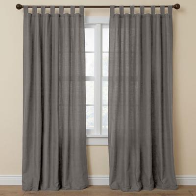 Wide Width Poly Cotton Canvas Tab-Top Panel by BrylaneHome in Charcoal (Size 48