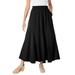 Plus Size Women's Knit Panel Skirt by Woman Within in Black (Size M) Soft Knit Skirt