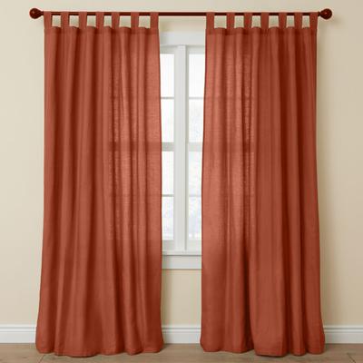 Wide Width Poly Cotton Canvas Tab-Top Panel by BrylaneHome in Terracotta (Size 48