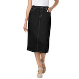 Plus Size Women's Stretch Denim Jean Skirt by Woman Within in Black Denim (Size 20 W)
