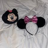 Disney Toys | **3/$15** Minnie Plush And Minnie Ears Headband | Color: Black/Pink | Size: Osg