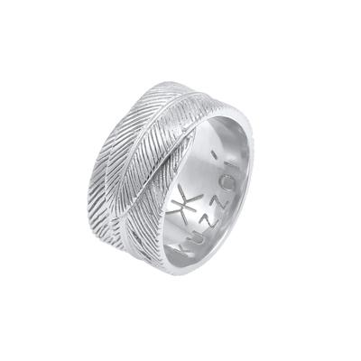 KUZZOI - Herren Feder Vintage Trend Oxidiert 925 Silber Ringe 1 ct Image