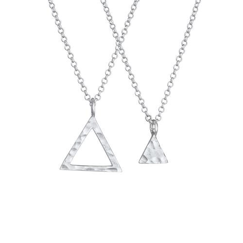 Elli - Partnerkette Dreieck Triangel Geo Style 925 Silber Ketten Damen