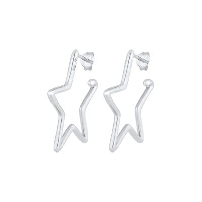 Elli Creolen Stern Astro Verspielt Filigran 925 Silber silberfarben Damen Image