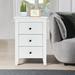 Lark Manor™ Anchoretta 3 - Drawer Nightstand Wood in White | 26 H x 18 W x 14.5 D in | Wayfair 18EFCF112A41467BBB0B6D17AAE04D14