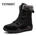 Bottes de neige en cuir véritable pour hommes baskets de moto imperméables extérieur super chaud